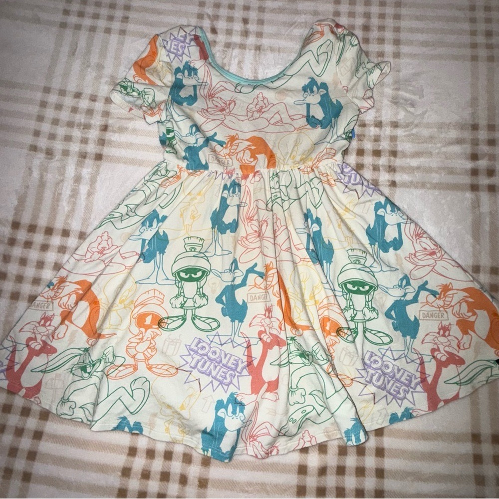 Rags Looney Tunes Character Print Dress Girls 5/6 Cotton Modal Short Sleeve